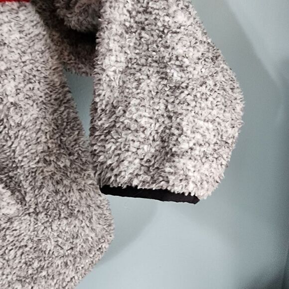 Maurices Plus Size Gray Buffalo Plaid Yoke Snap Front Sherpa Pullover Sweatshirt - Picture 6 of 12